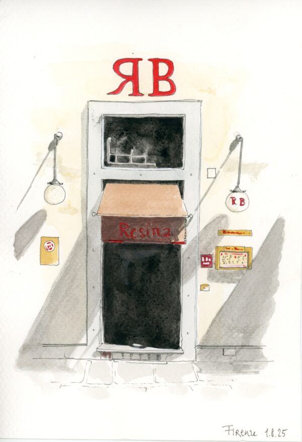 Illustration by Stefanie Viëtor of Regina Bistecca Restaurant Firenze